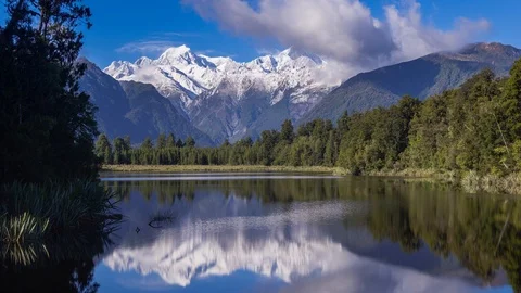 Mount. Tasman and Cook Stock Footage 90245234