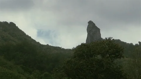 Mount Te Manga Or The Needle Famous Mountain Range In Cook Islands Forest Stock Footage 113207400