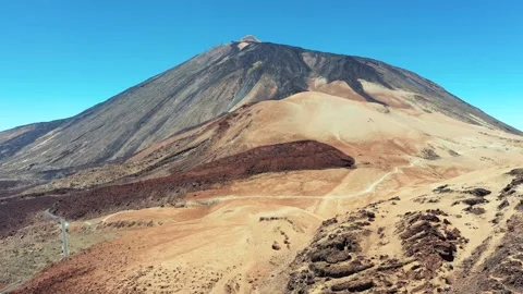 Mount Teide aerial view over volcanic terrain Stock Footage 330271967