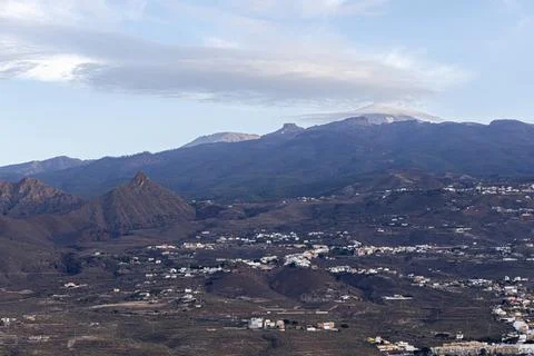 Mount Teide panoramic view of the mountain range of Tenerife, Canary Islands Stock Photos