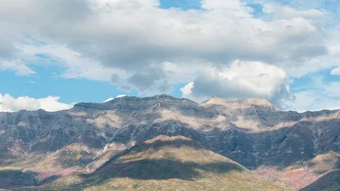 Mount Timpanogos Utah Timelapse with Clouds and Sunset 스톡 동영상 87093006