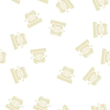 Mount tooth braces glyph seamless pattern Illustrazione stock