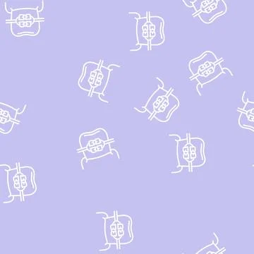 Mount tooth braces line seamless pattern Stock Illustration