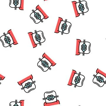 Mount tooth braces vector seamless pattern Stockillustratie