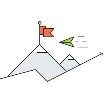 Mount top vector goal achievement challenge icon Stock Illustration
