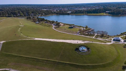 Mount Trashmore Virginia Beach - Time warp with Interstate and Town Center Stock Footage 141868774