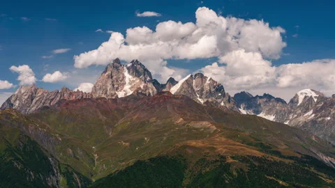 Mount Ushba Clouds Time-lapse Stock Footage 277772974
