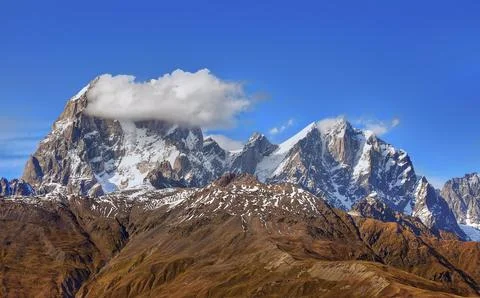 Mount Ushba, Georgia. Stock Photos