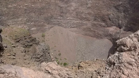 Mount Vesuvius summit crater view of rock formation 4k Stock Footage 113994201