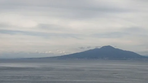Mount Vesuvius Volcano wide view from Sorrento Stock Footage 107492708