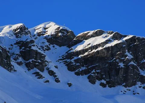 Mount Vorab in winter. Stock Photos