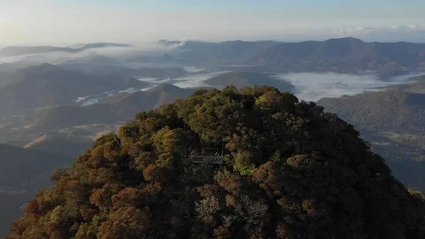 Mount Warning Summit Aerial Curl 4k UHD Stock Footage 117022844
