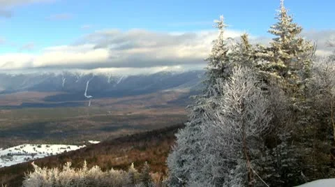 Mount Washington from ski slope Stock Footage 10757515
