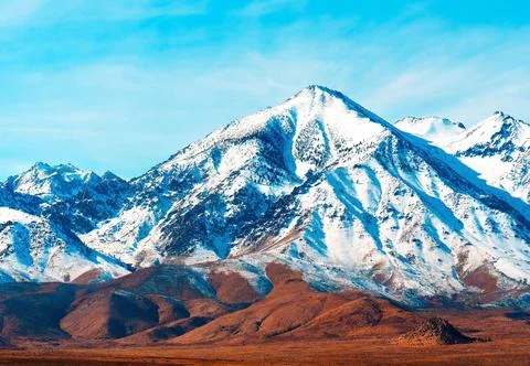 Mount Whitney Snowy Peak View Stock-Fotos