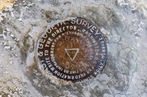 Mount whitney summit benchmark Foto stock