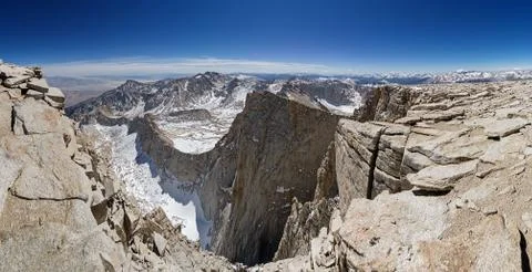 Mount Whitney Summit Panorama Stock Photos