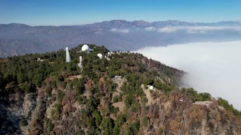Mount Wilson Observatory Domes Above Cloud Sea, 4K Stock Footage 153052190