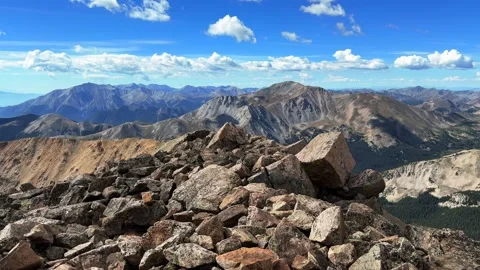 Mount Yale 14er Collegiate Peaks Wilderness Sawatch Range top of summit Mount Stock Footage 346113995