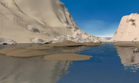 The mountain 3D-first Stock Illustration