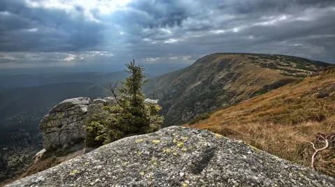 Mountain 4K timelapse with cloudy sky Stock Footage 67896416