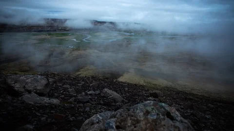 On Mountain Above Clouds in Iceland Timelapse Stock Footage