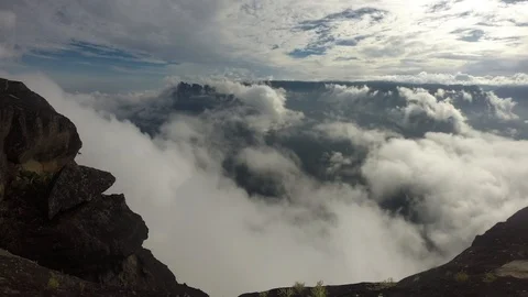 On Mountain Above White Clouds [Timelapse] Stock Footage 88533599
