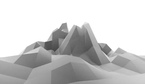 Mountain abstract concept rendered Stock Illustration