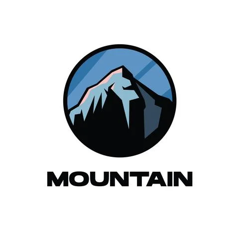 Mountain abstract design circle caylas Stock Illustration