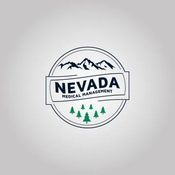Mountain adventure modern vector logo design. Illustrazione stock