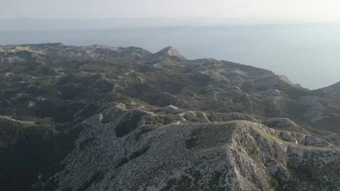 Mountain aerial drone view. Panoramic view of the tops of stone mountains. Stock Footage 214748179