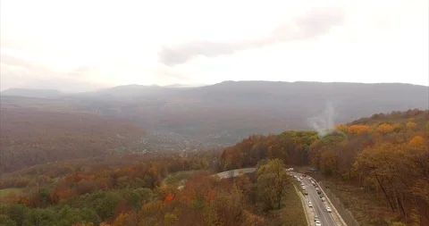 Mountain aerial road Video stock 100086929