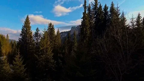 Mountain aerial shot at sunset Stock Footage 74169206