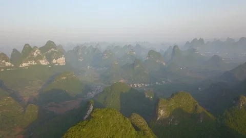 Mountain agriculture taking from drone Stock Footage 107743568