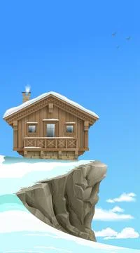 Mountain alpine chalet in winter Stock Illustration