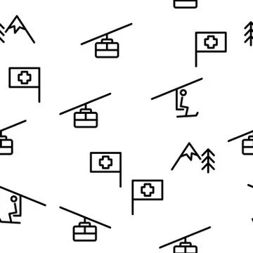 Mountain Alps Seamless Pattern Vector 库存插图