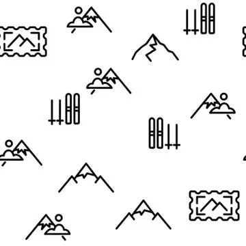 Mountain Alps Seamless Pattern Vector Stock Illustration