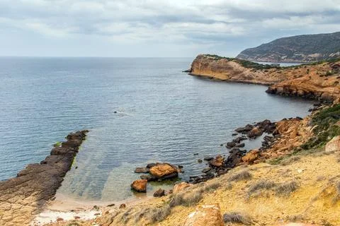 Mountain and Beach of Korbous, Cap Bon, Tunisia Stock Photos