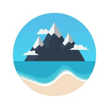 Mountain and the beach logo Illustration