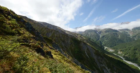 Mountain and clouds Stock Footage 48983723