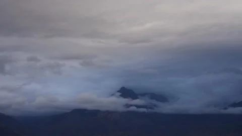Mountain And Clouds Time Lapse Stock Footage 165805047