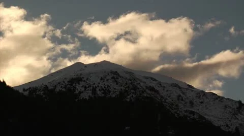 Mountain and clouds timelapse Stock Footage 12736035