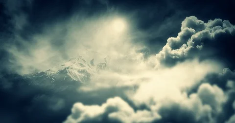 Mountain And Clouds View From Above Video stock 122083696