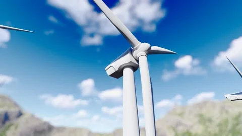 Mountain and coastal wind power Stock Footage 171492341