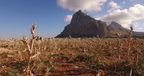 Mountain and the field Stockbeeldmateriaal 97847295