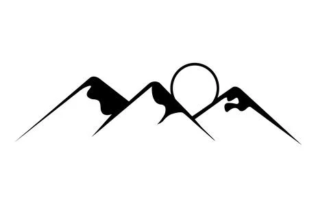 Mountain and Forest Silhouette t shirt element Set and Camping Badge logo Vector Stock Illustration