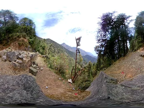 Mountain and Forest View in Dharamsala - 360 VR Stock Footage 74772798
