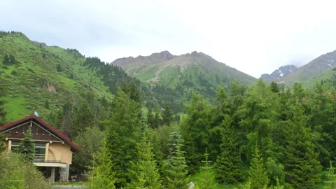 Mountain and funiculars rising up Stock Footage 306245946