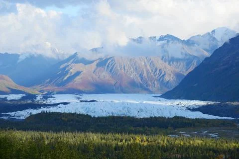Mountain and glacier Stock Photos