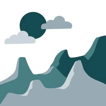 Mountain and hill Stock Illustration