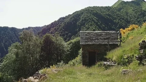 Mountain and hut panorama Video stock 79477751